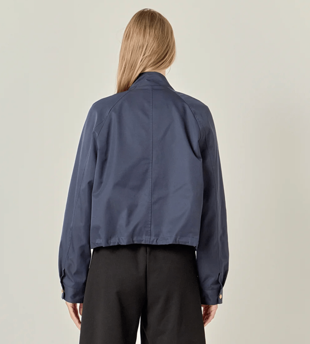 Navy Lightweight Bomber Jacket - Amor Lafayette