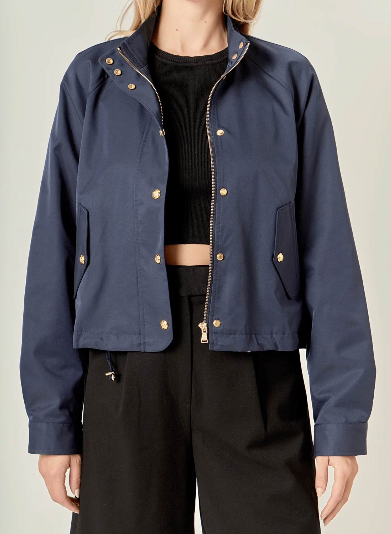 Navy Lightweight Bomber Jacket - Amor Lafayette