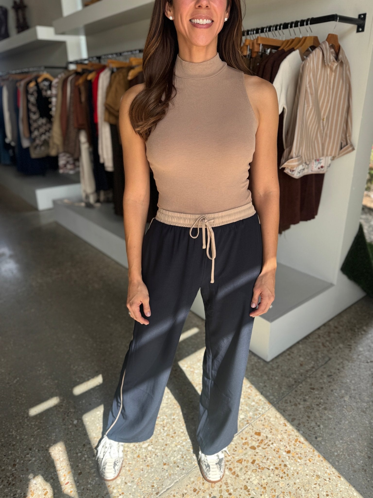 Navy On Film Vintage Drawstring Pants - Amor Lafayette