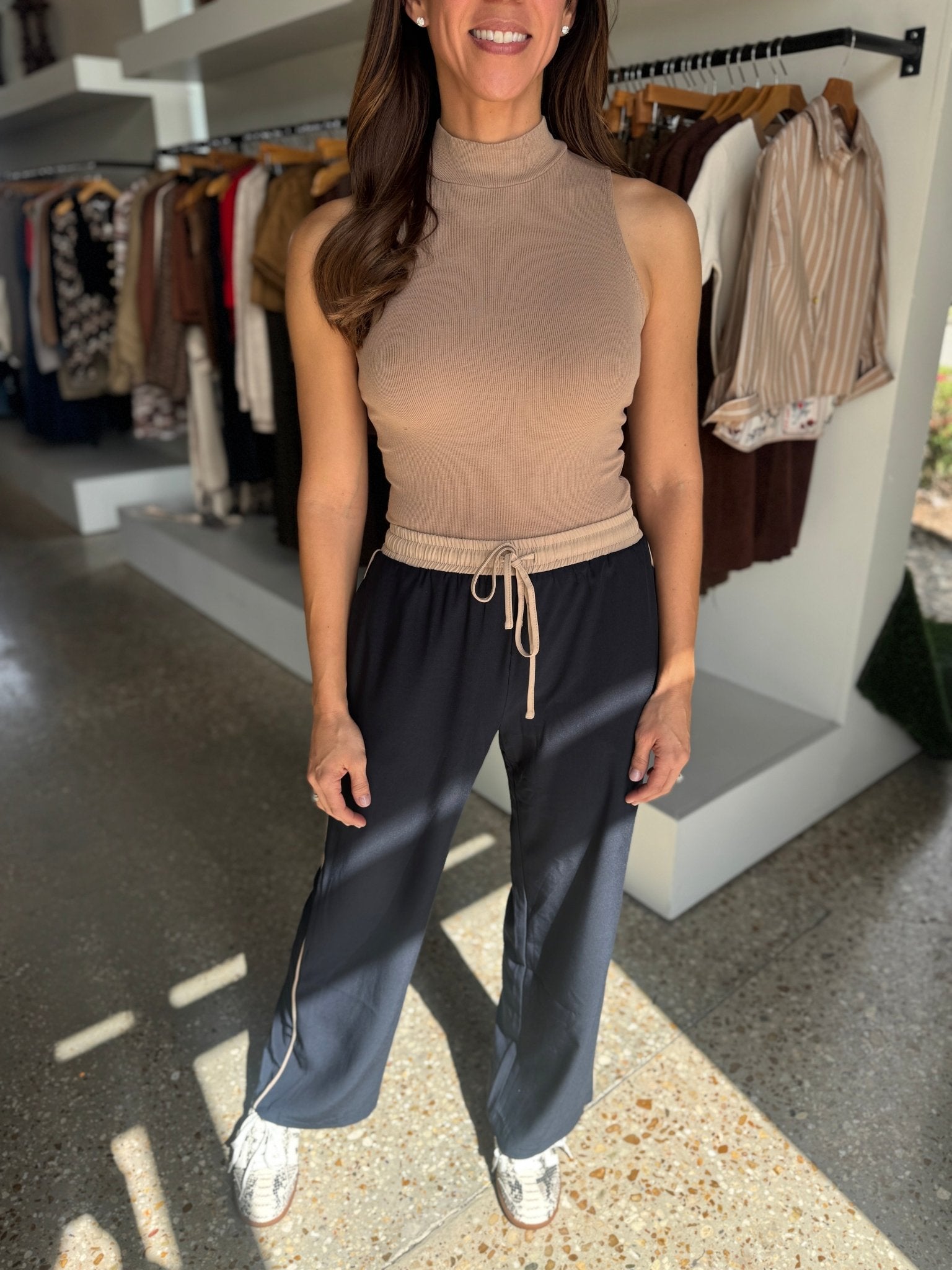 Navy On Film Vintage Drawstring Pants - Amor Lafayette