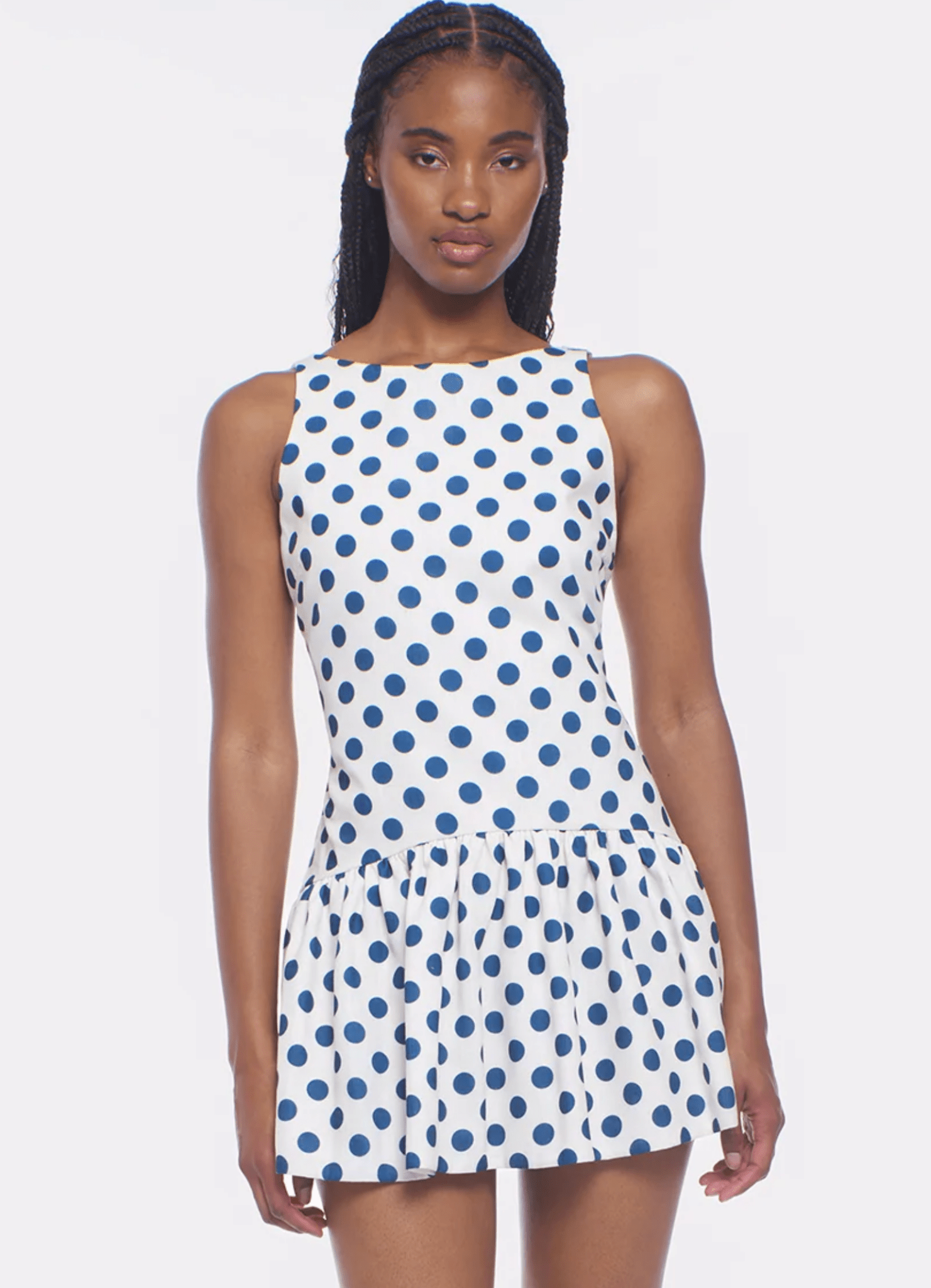 Navy Polka Dot Addison Mini Dress - Amor Lafayette