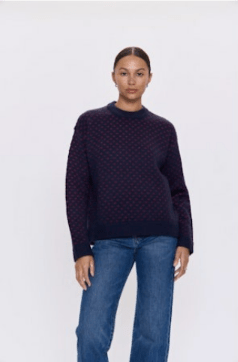 Navy Red Hearts Hanna Sweater - Amor Lafayette