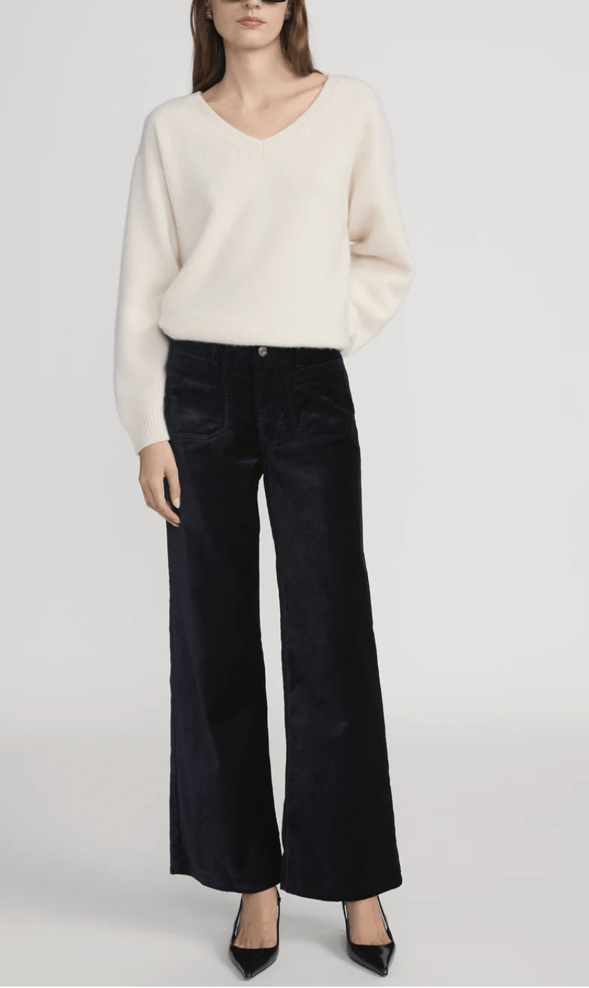 Navy Velvet Le Slim Palazzo Modernist Pocket - Amor Lafayette