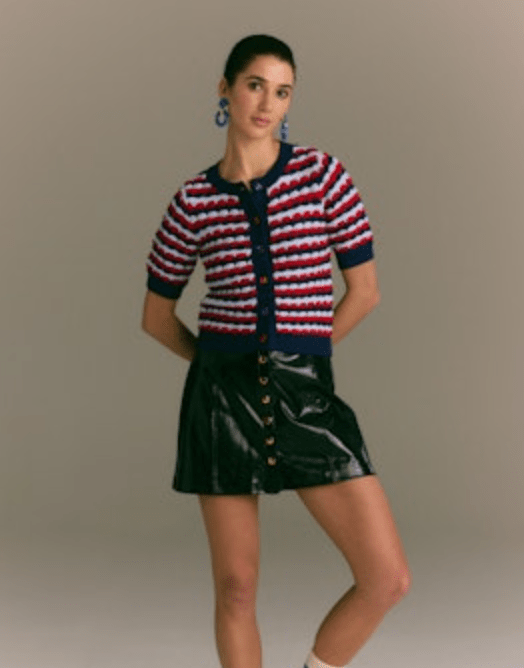 Navy/Red Adelle Cardigan - Amor Lafayette