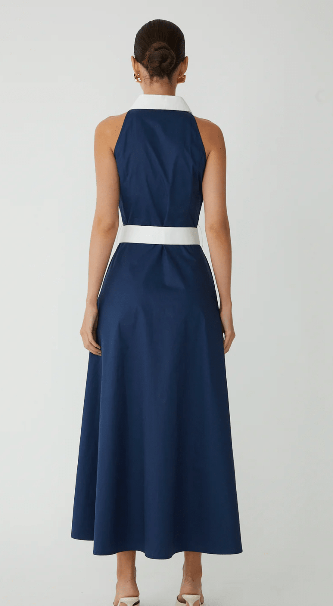 Navy/White Gael Long Dress - Amor Lafayette