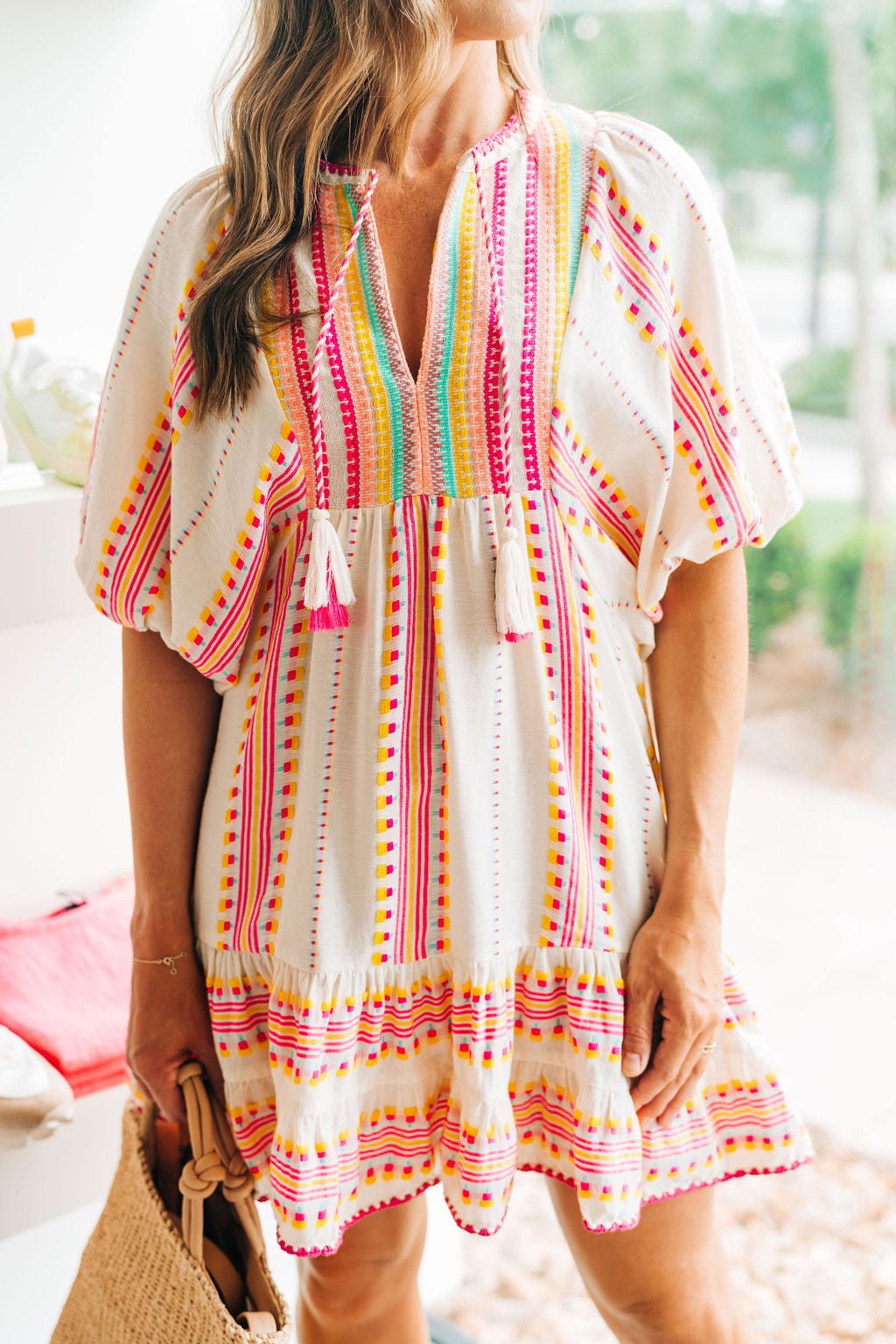 Neon Multi Azteca Dress - Amor Lafayette