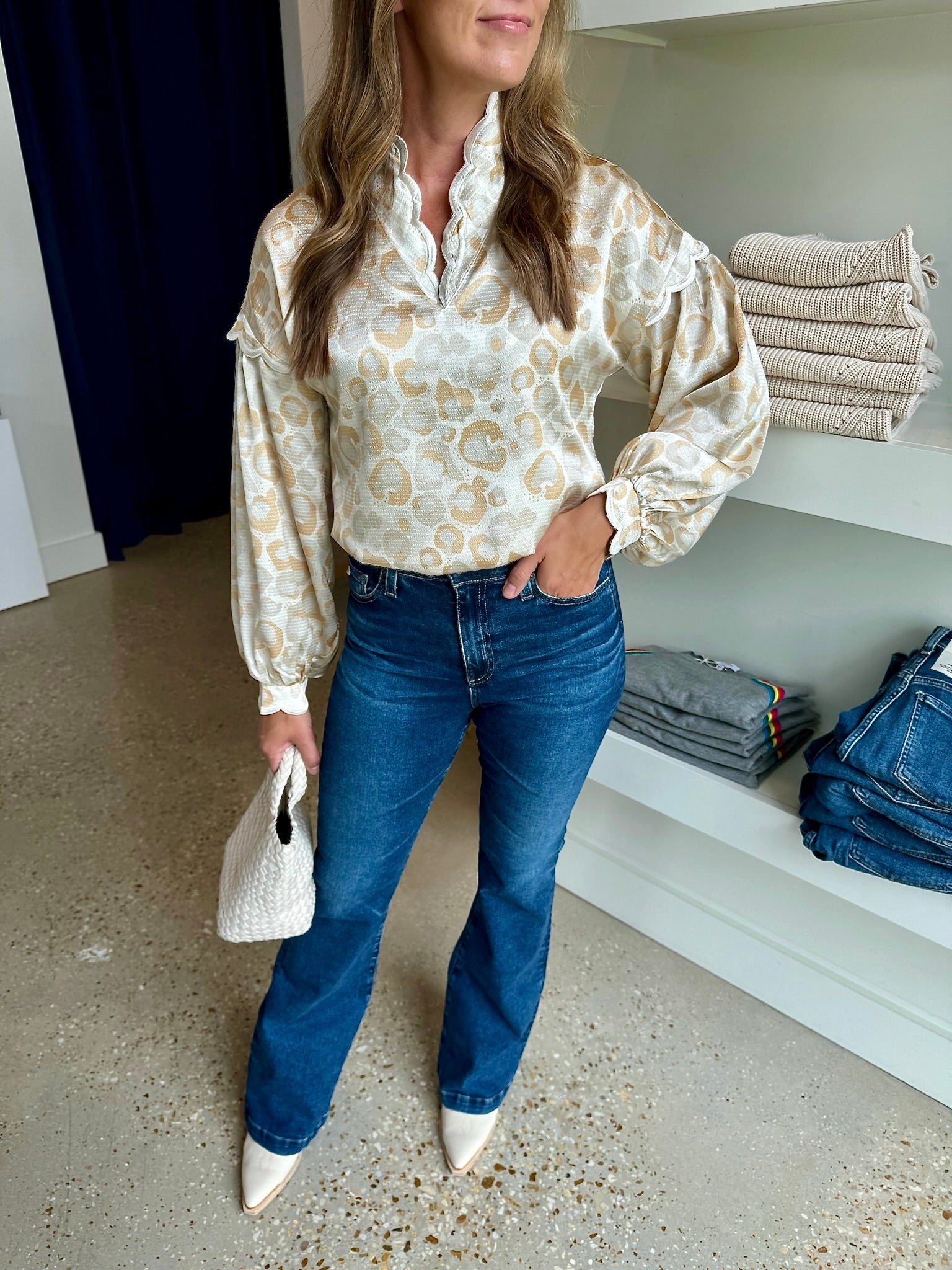 Neutral Freckle Orchid Top - Amor Lafayette