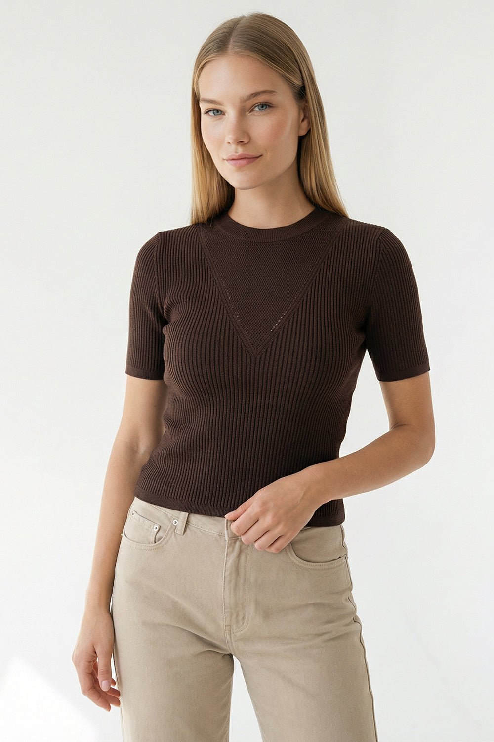 NOVAORA K.BLOUSE IN BROWN - Amor Lafayette