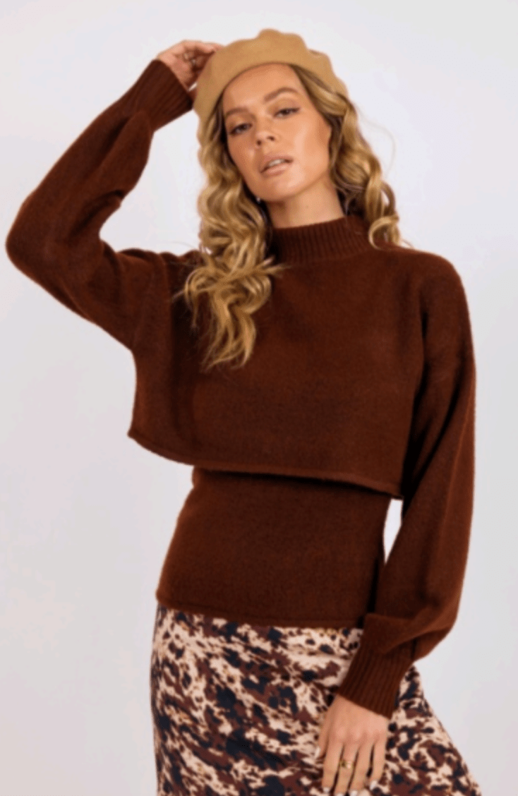 Oak Camilla Layered Two Piece Sweater - Amor Lafayette