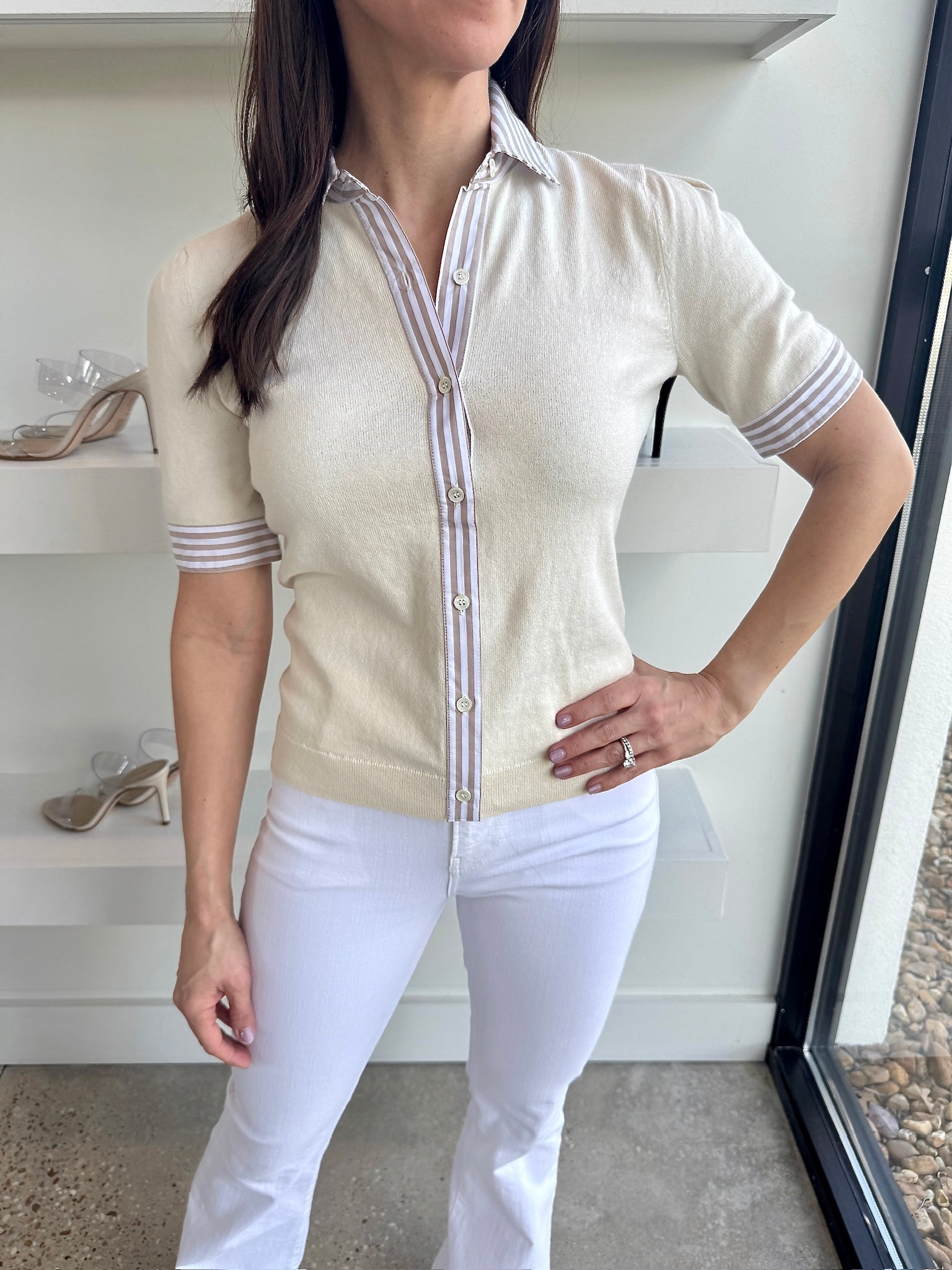 Oat Button Down Top - Amor Lafayette