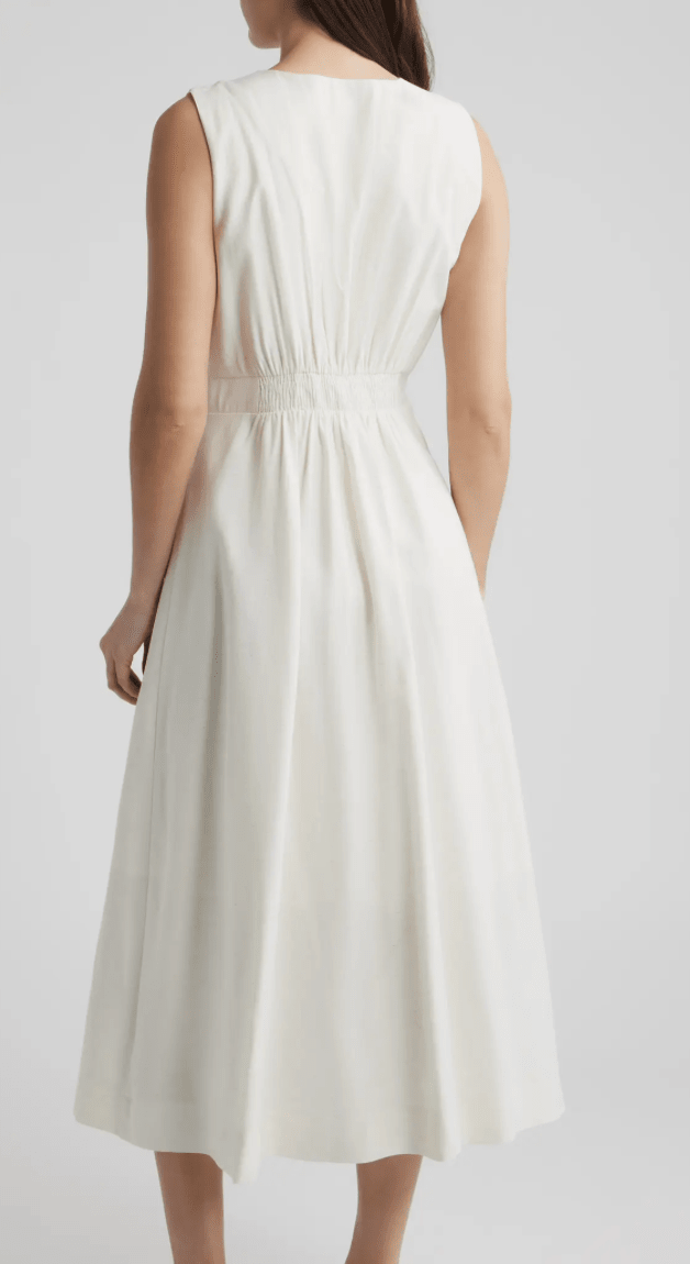 Oatmeal Sleeveless Button - Up Midi Dress - Amor Lafayette