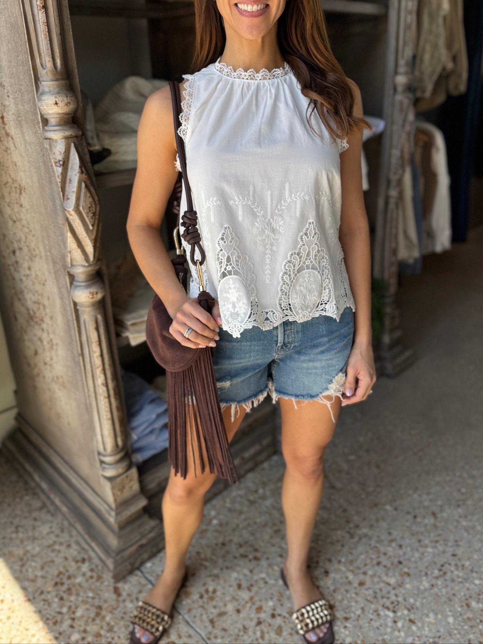 Off White Rio Top - Amor Lafayette