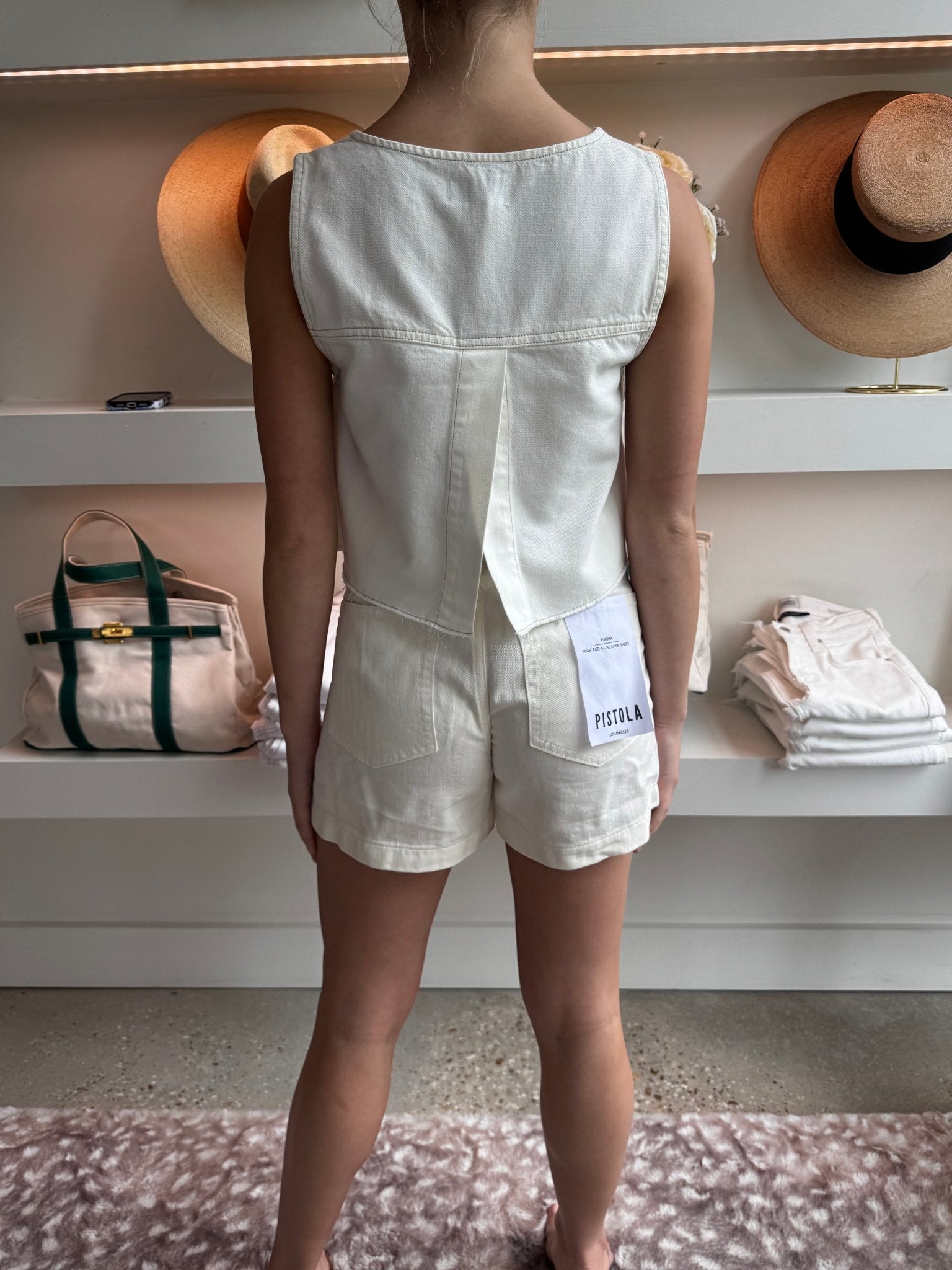 Off White Rue Crop Pop Over Swing Top Crop - Amor Lafayette