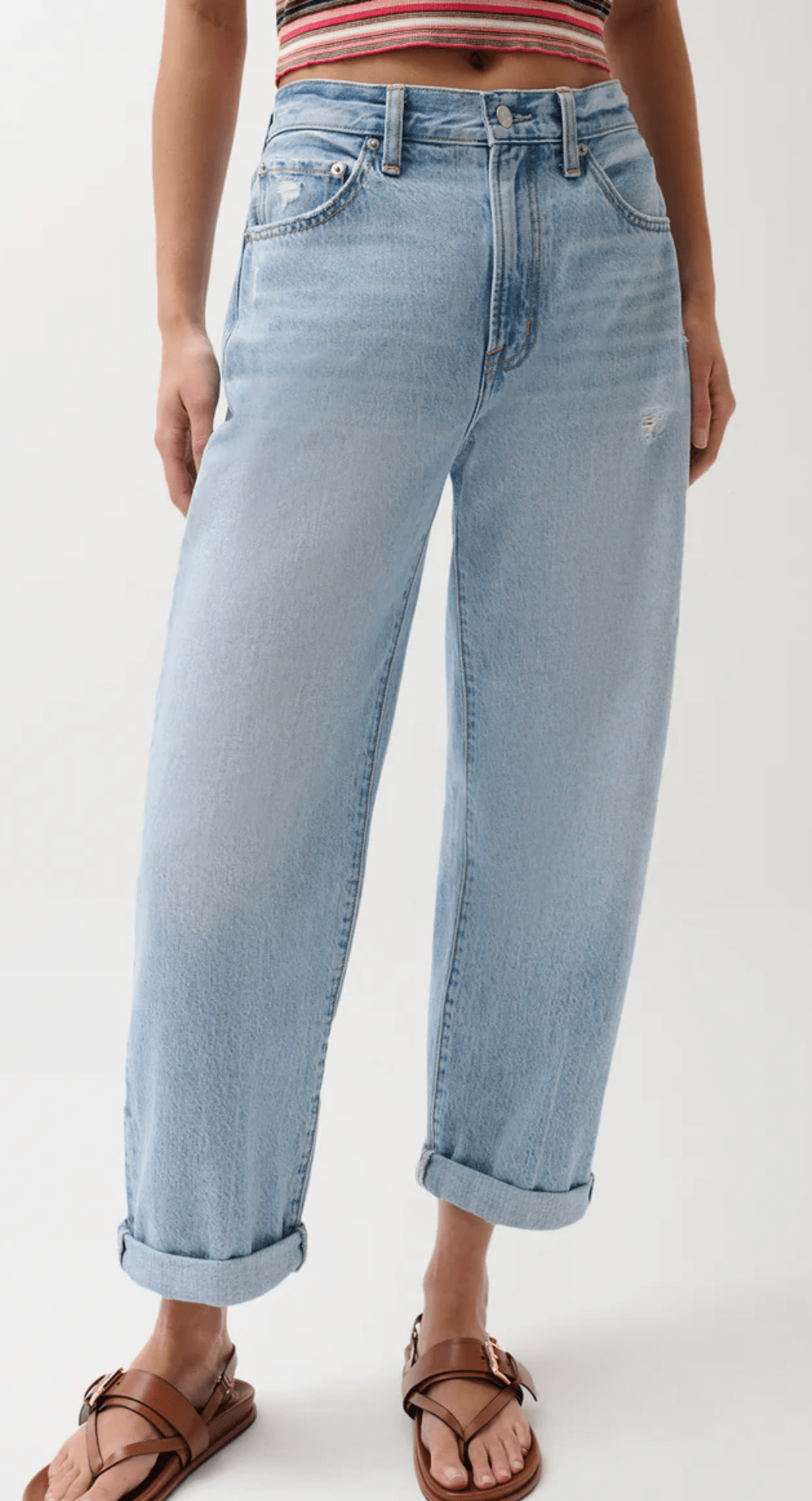 Old Blues Donny Rolled Hem Boyfriend - Amor Lafayette