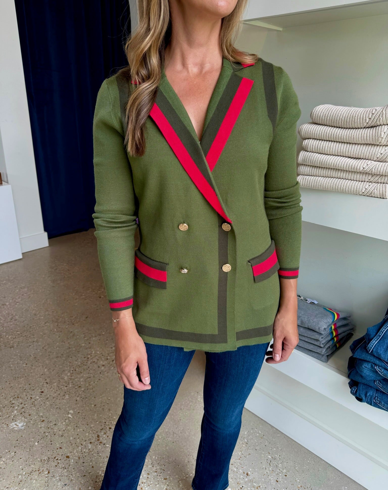 Olive Night Sloane Sweater Blazer - Amor Lafayette