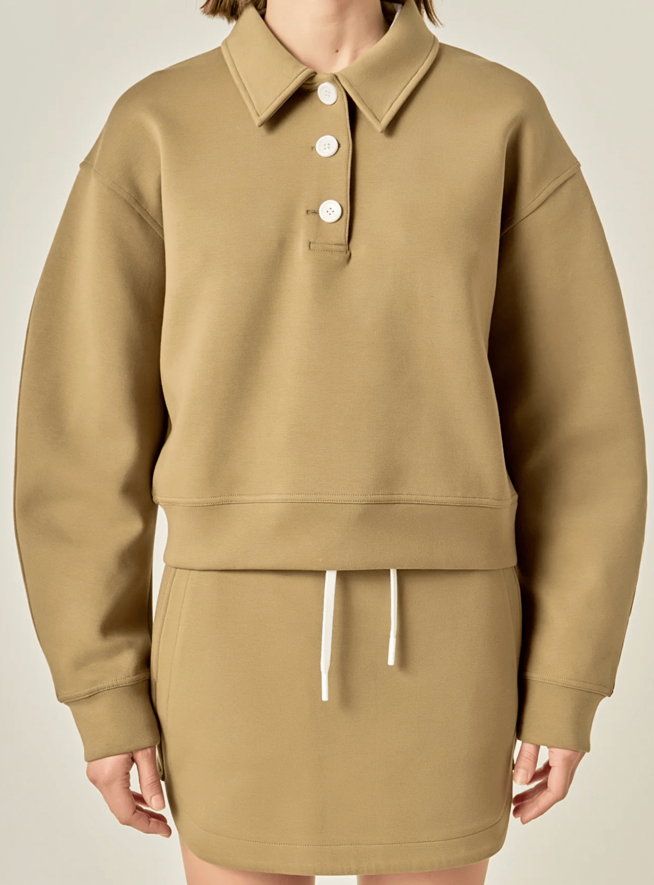 Olive Polo Scuba Top - Amor Lafayette