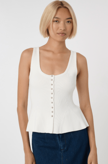 Optic Eden Button Front Fit and Flare Tank - Amor Lafayette