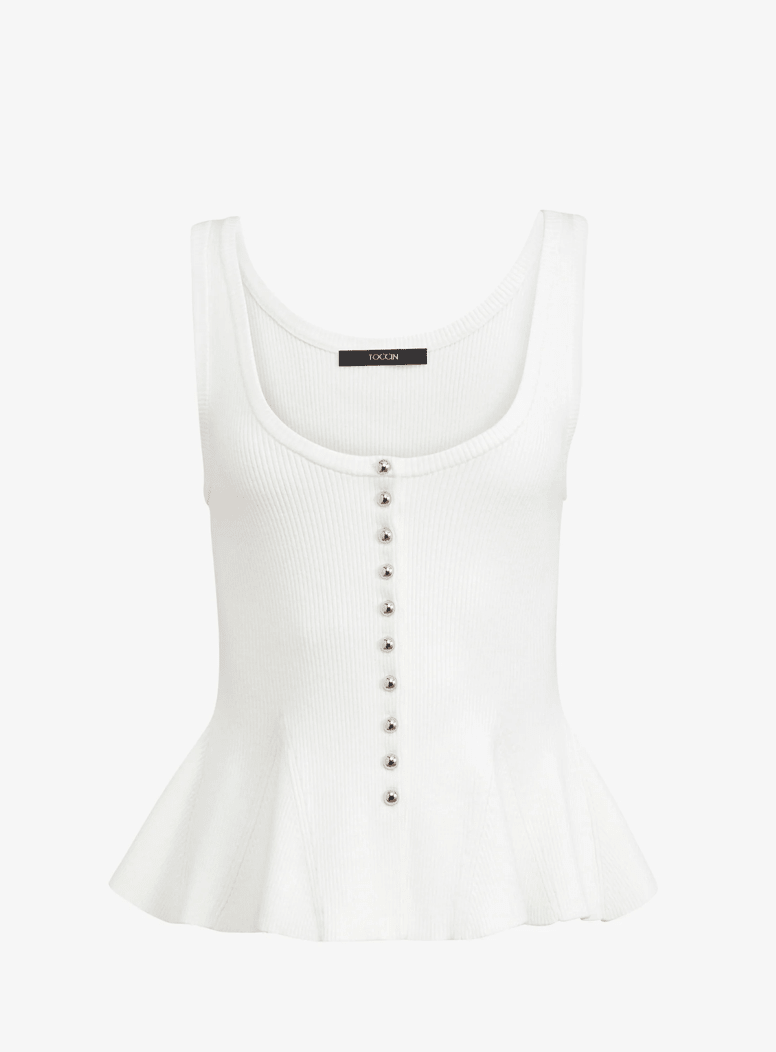 Optic Eden Button Front Fit and Flare Tank - Amor Lafayette