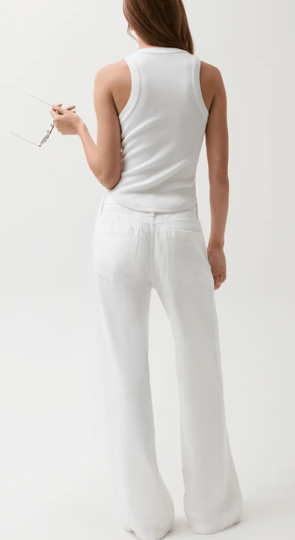 Optic White Jaydn W/Draw Cord Low Slung Palazzo W/Drawcord - Amor Lafayette