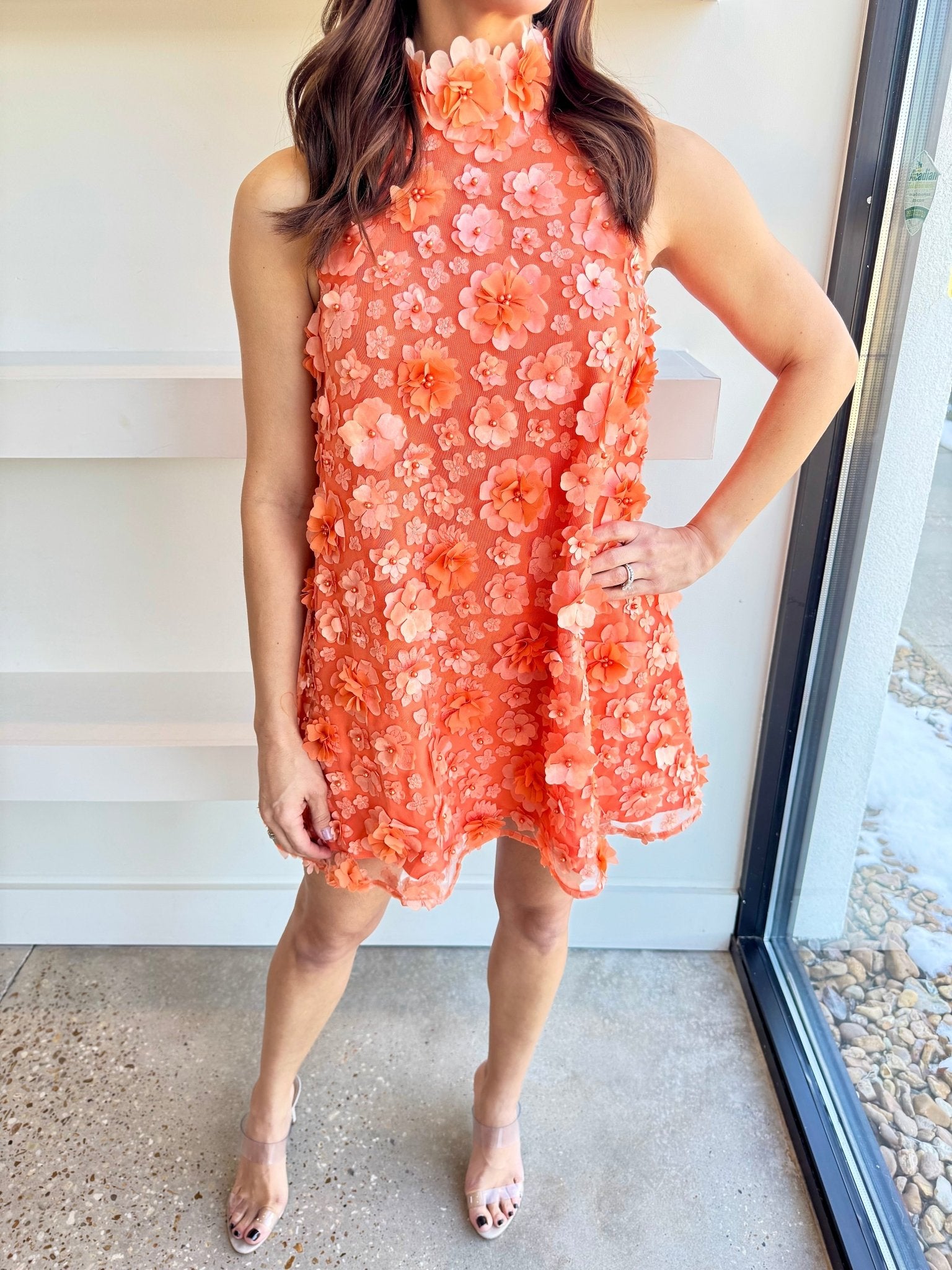 Orange Bluebell Trapeze Dress - Amor Lafayette