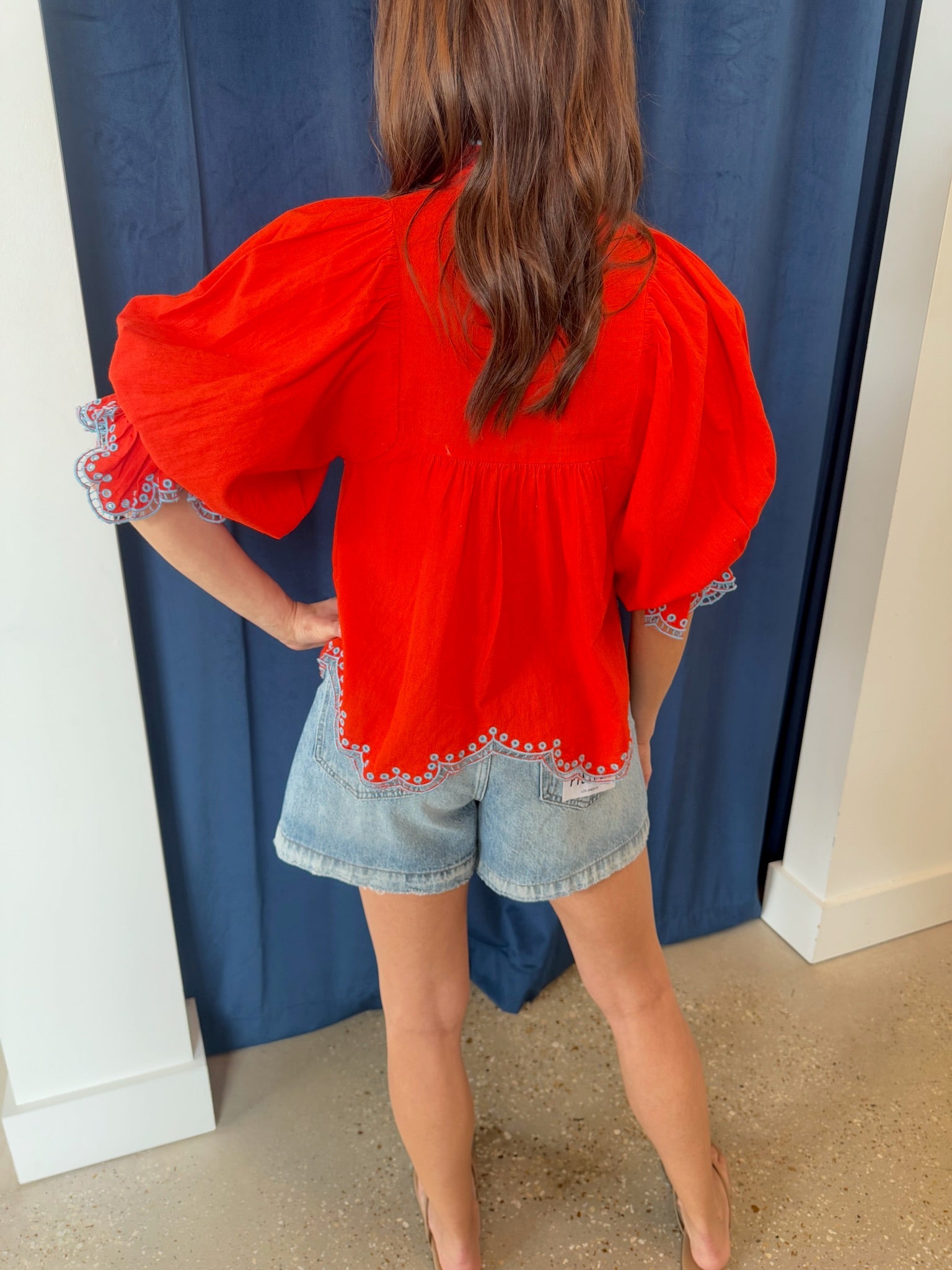 Orange High Neck Top - Amor Lafayette