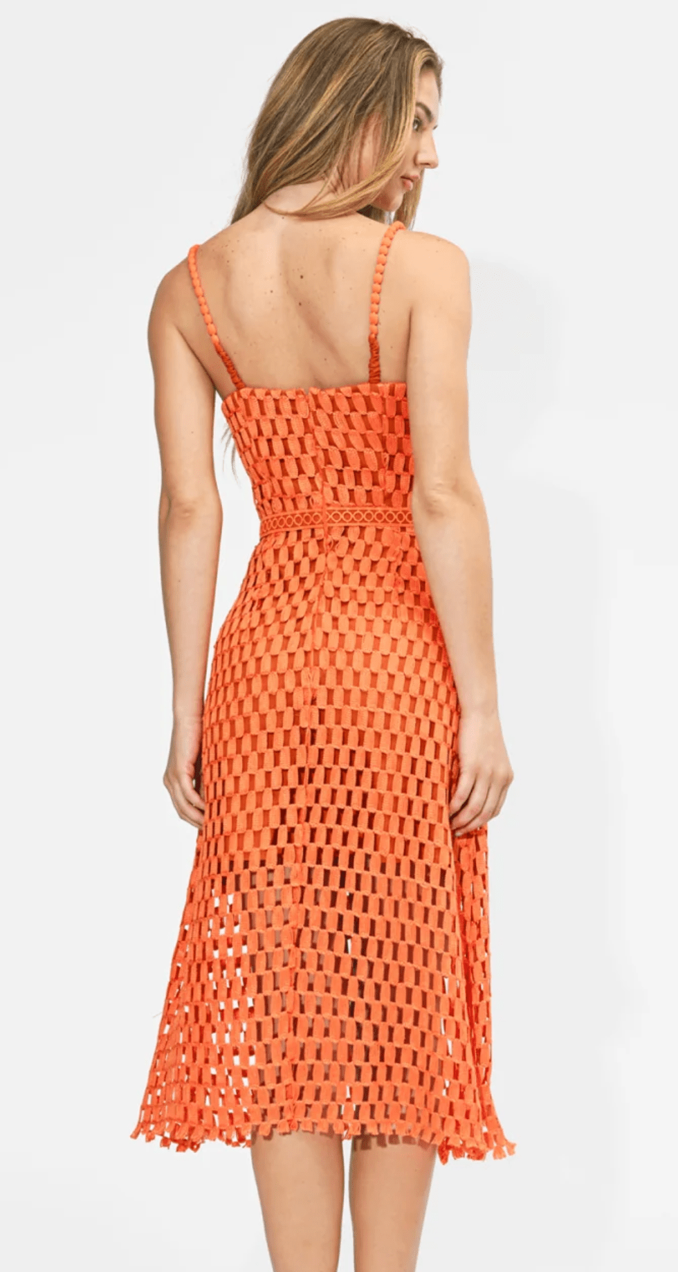 Orange Karson Lace Midi Dress - Amor Lafayette