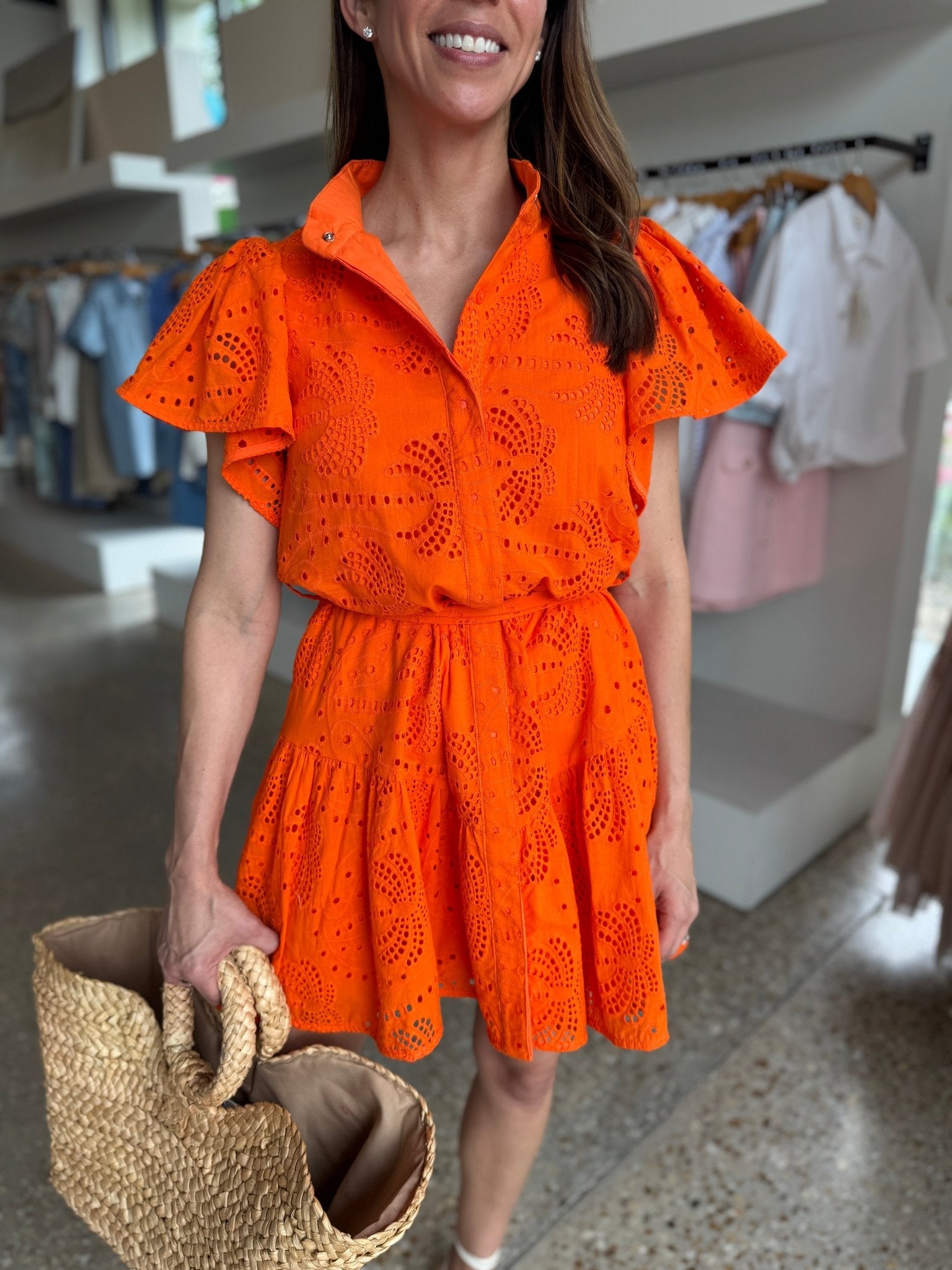 Orange Zenaida Palm Dress - Amor Lafayette