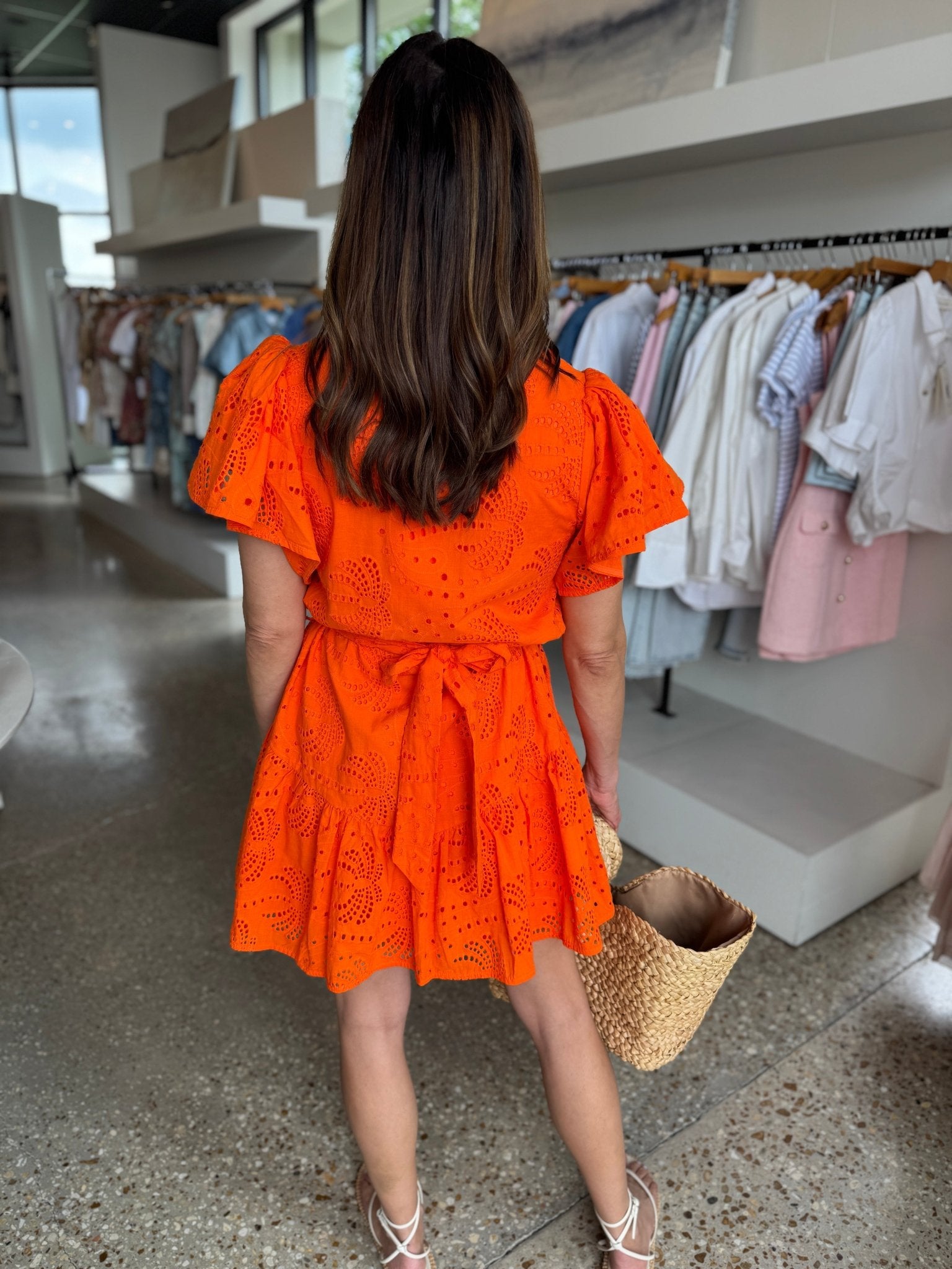 Orange Zenaida Palm Dress - Amor Lafayette