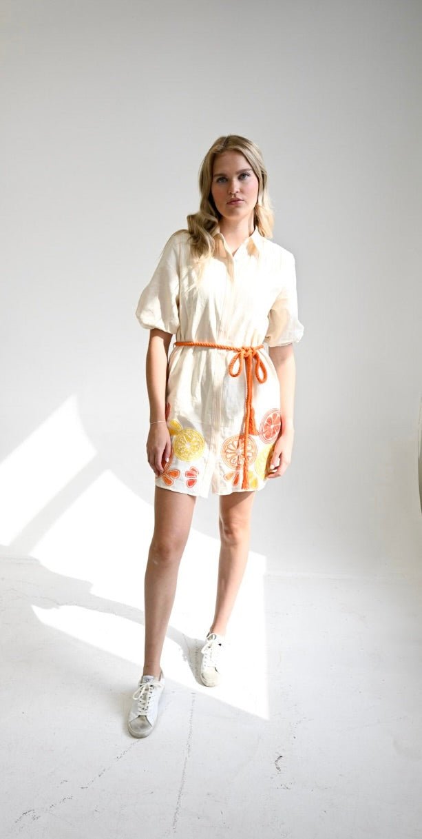 Oranges Short Dress - Amor Lafayette