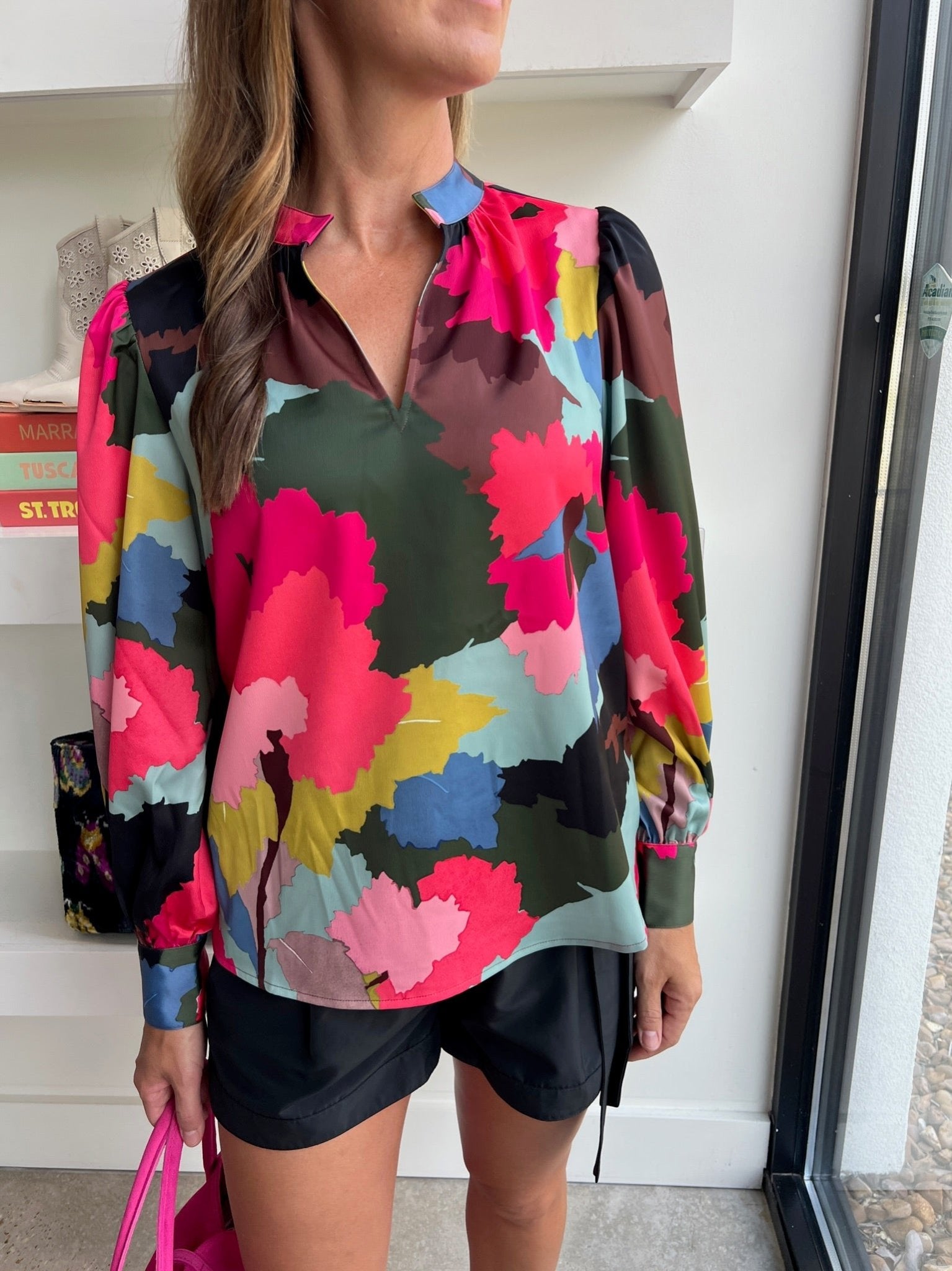 Painted Floral Lydie Top - Amor Lafayette