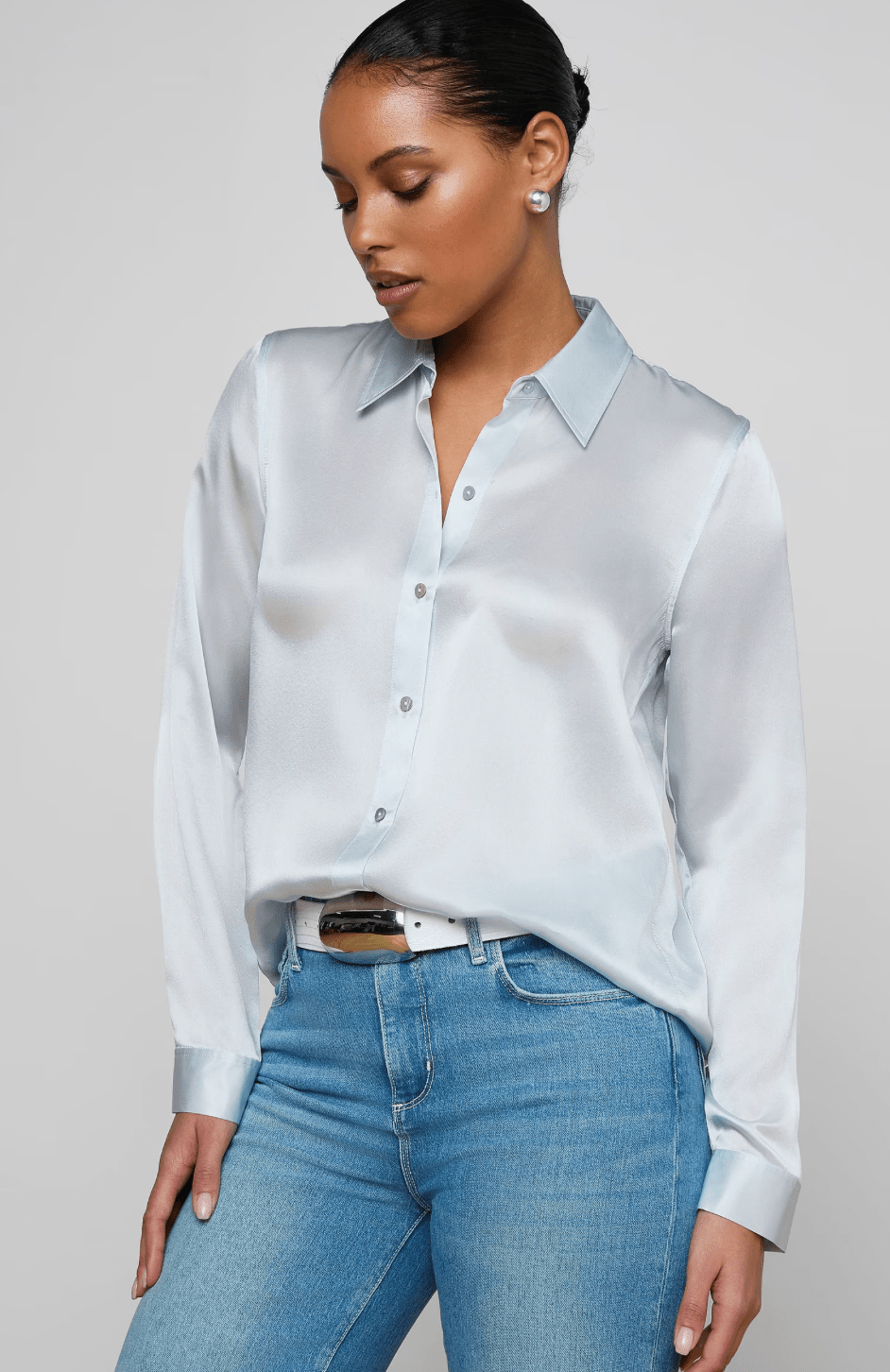 Pale Mist Tyler Blouse - Amor Lafayette