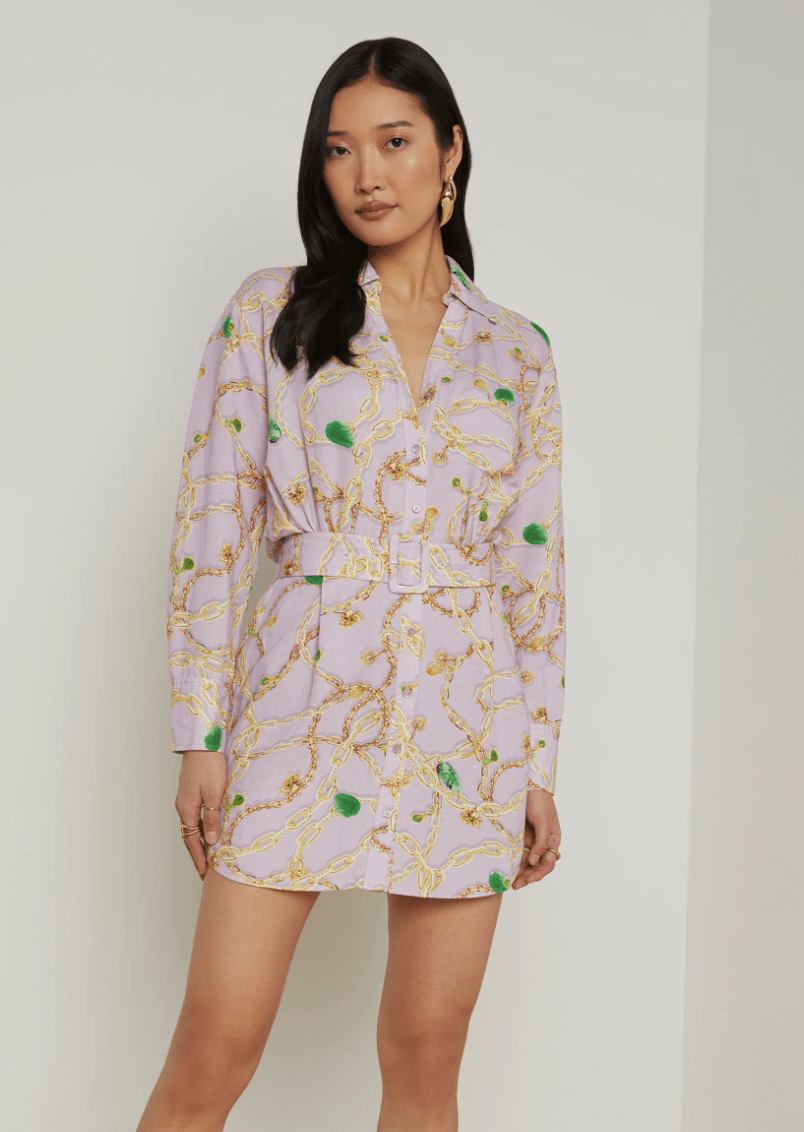 Pale Orchid Demie Mini Shirtdress - Amor Lafayette