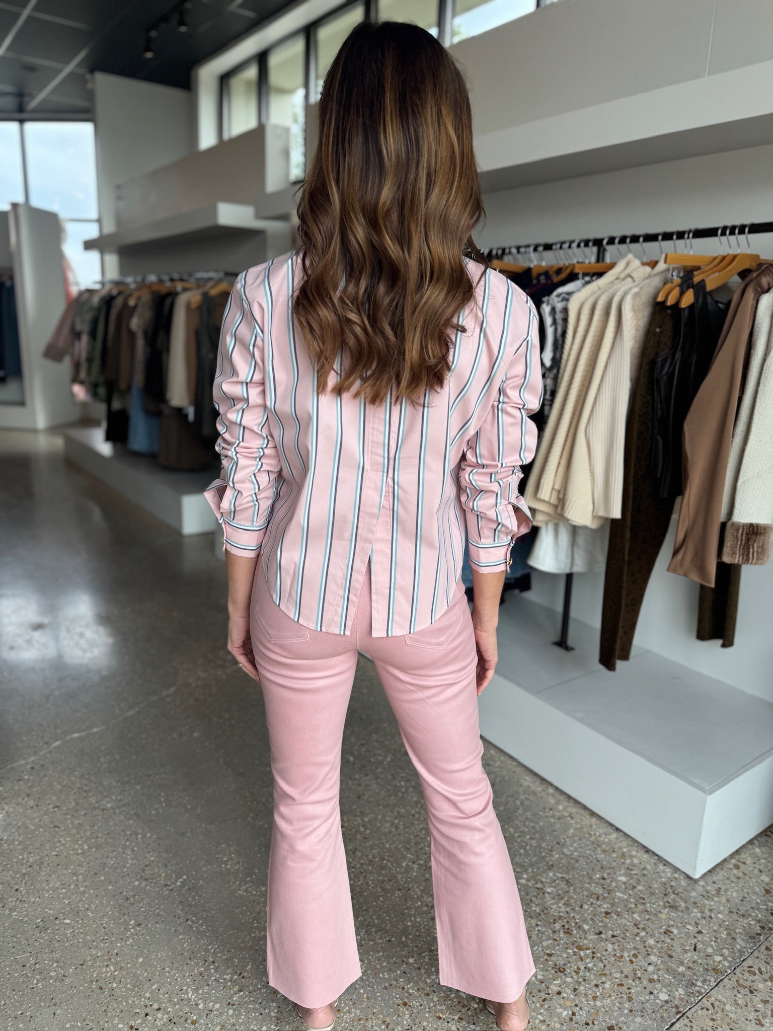 Pale Rose Coated Kendra H/R Crop Flare - Amor Lafayette