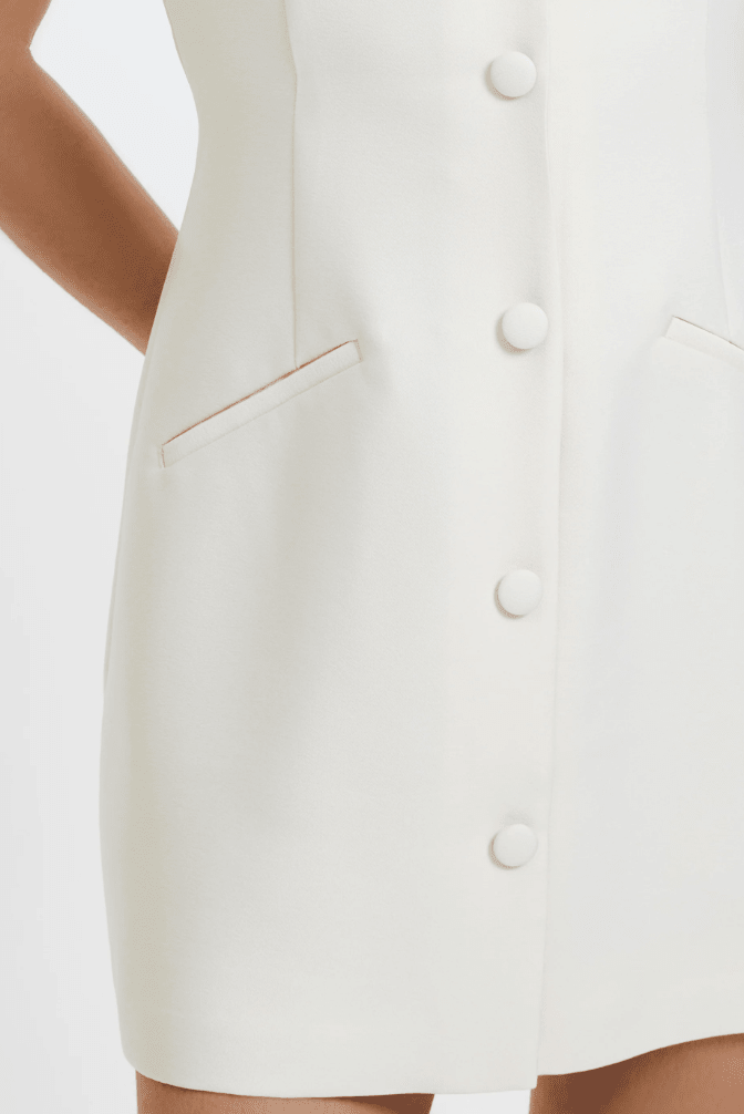 Parchment Structured Taffeta Mini Dress - Amor Lafayette