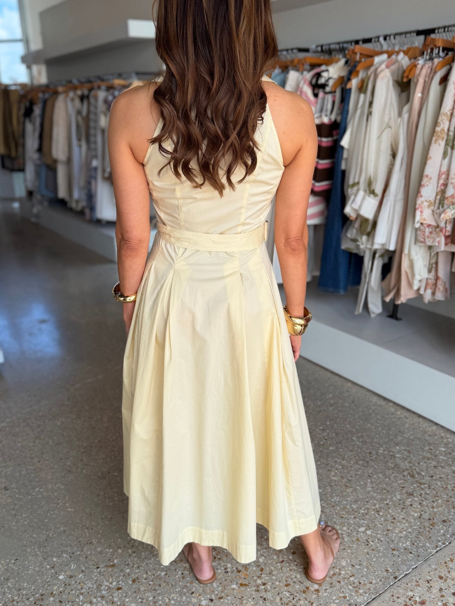 Pastel Yellow Zarae Solid Dress - Amor Lafayette