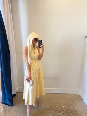 Pastel Yellow Zarae Solid Dress - Amor Lafayette