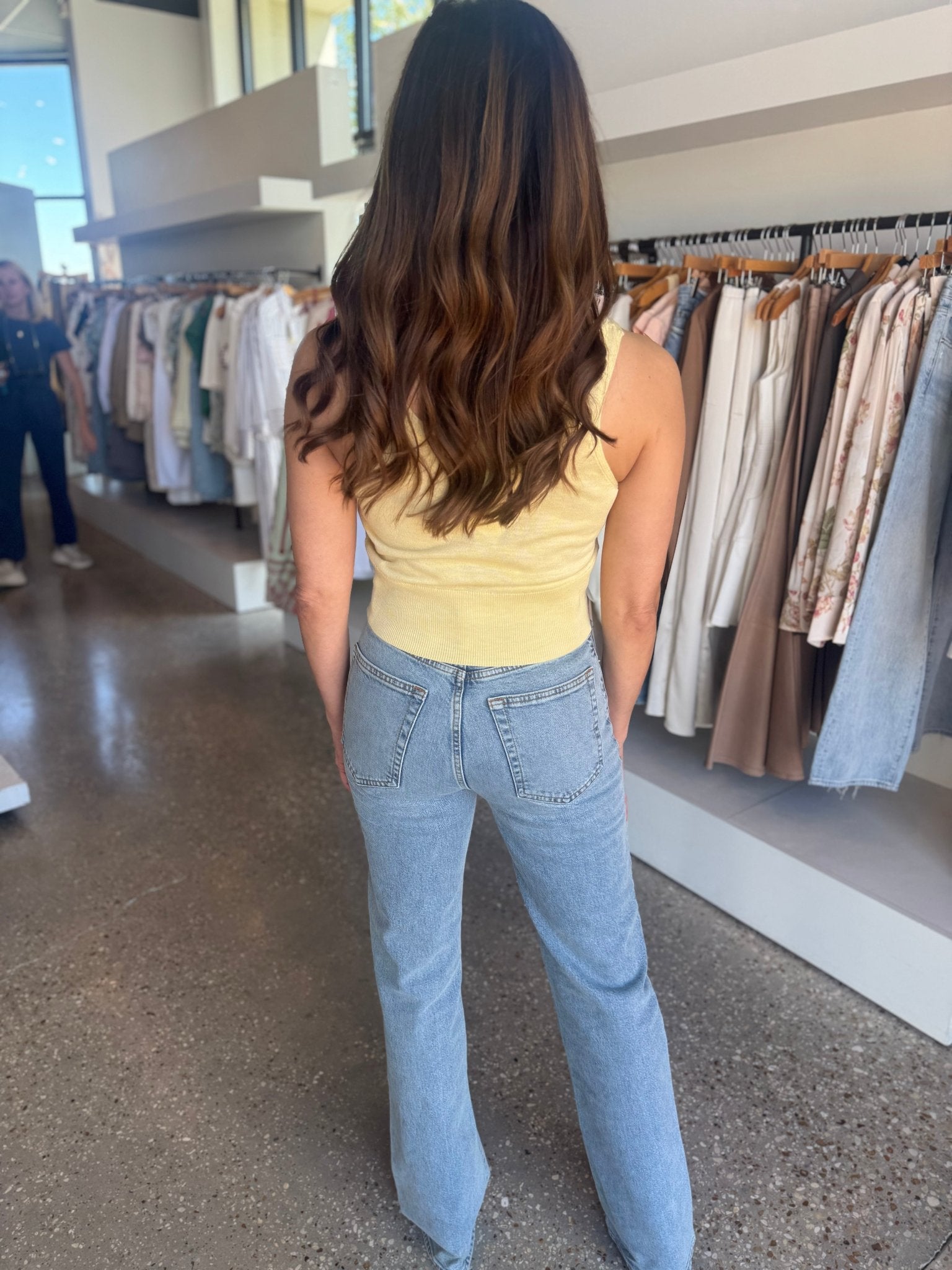 Pastel Yellow Zaya Knit Tank Top - Amor Lafayette