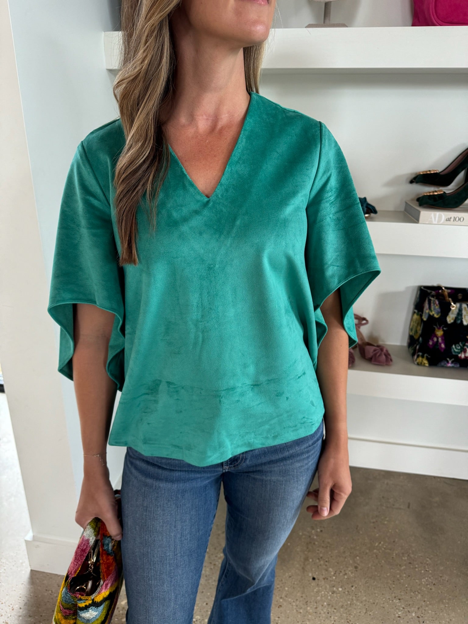 Peacock Nina Suede Top - Amor Lafayette