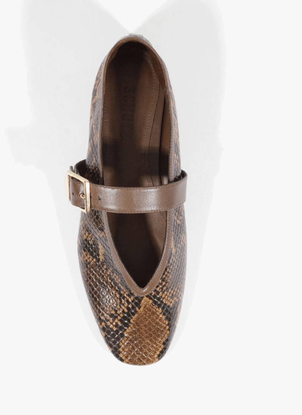 Pecan Brown Vick Buckle Flats - Amor Lafayette
