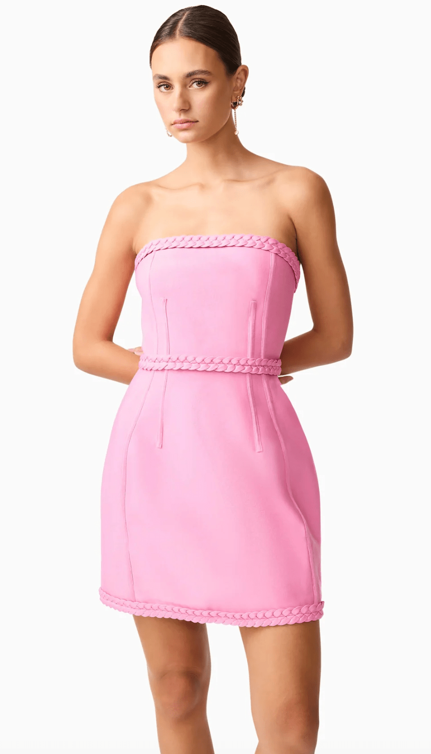 Peony Pink Coralene Strapless Mini Dress - Amor Lafayette