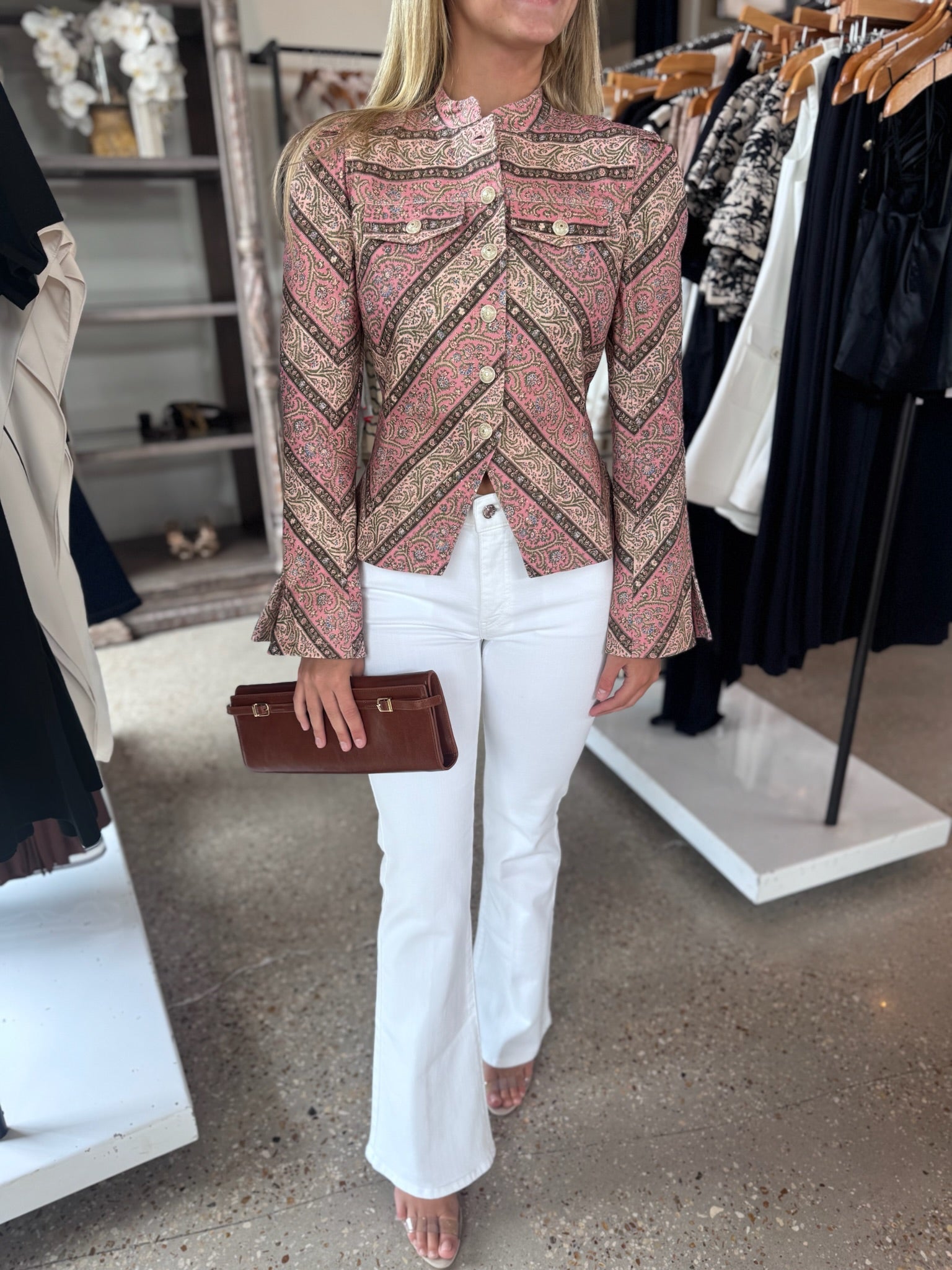 Pepper Paisley Denim Avril Jacket - Amor Lafayette