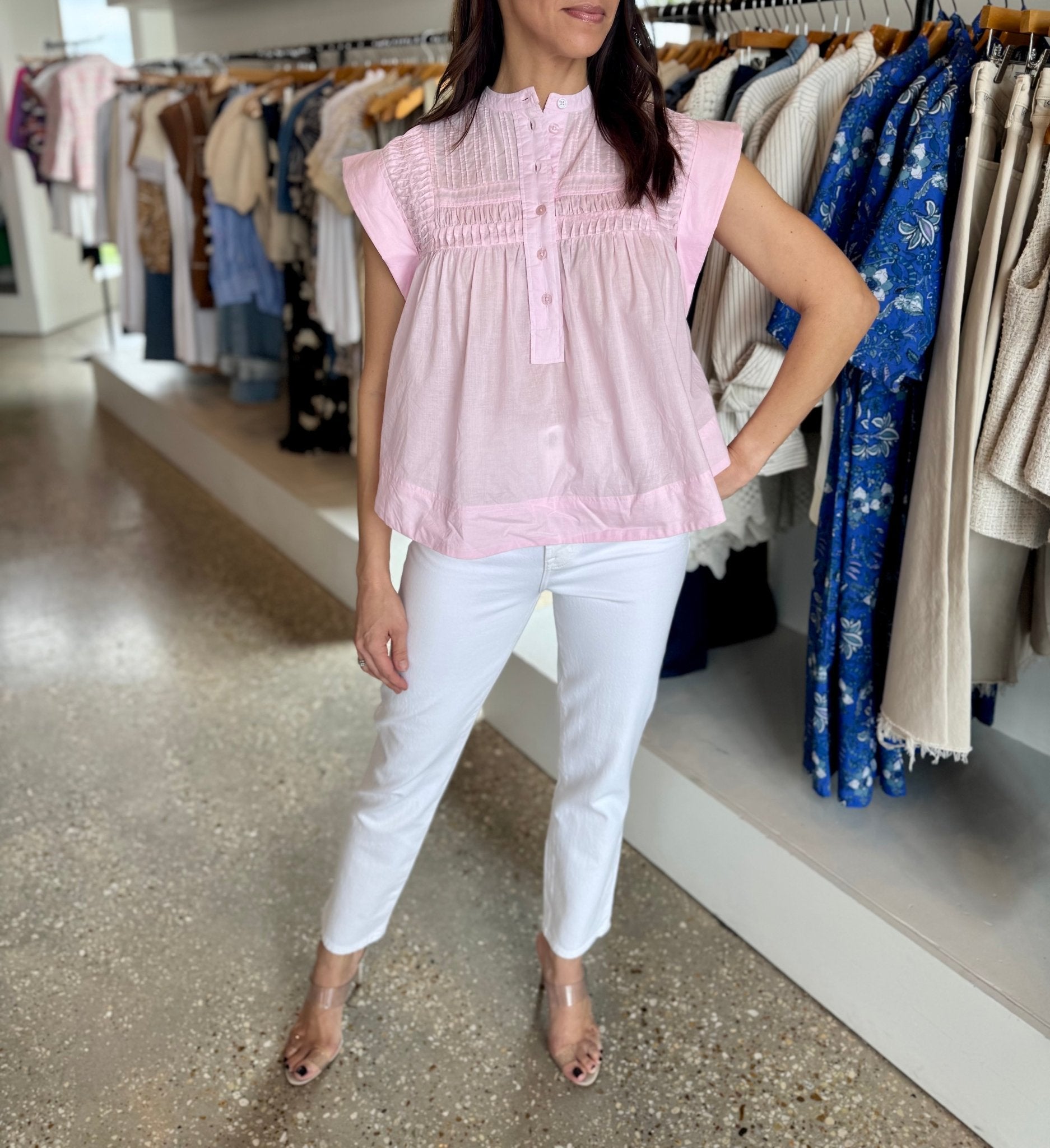 Petal Pink Becca Blouse - Amor Lafayette