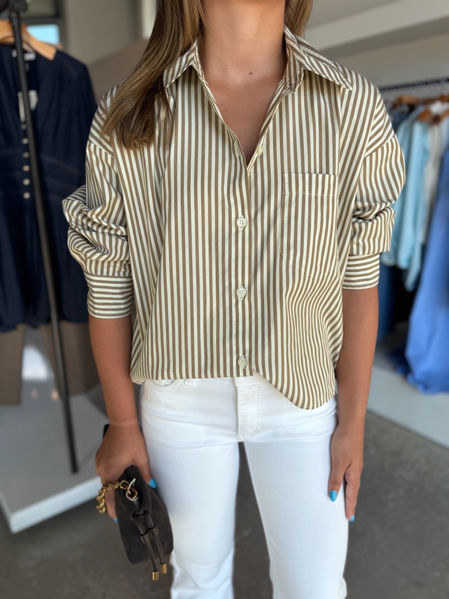 Petit Ami Shirt in Sandatlas Stripe - Amor Lafayette