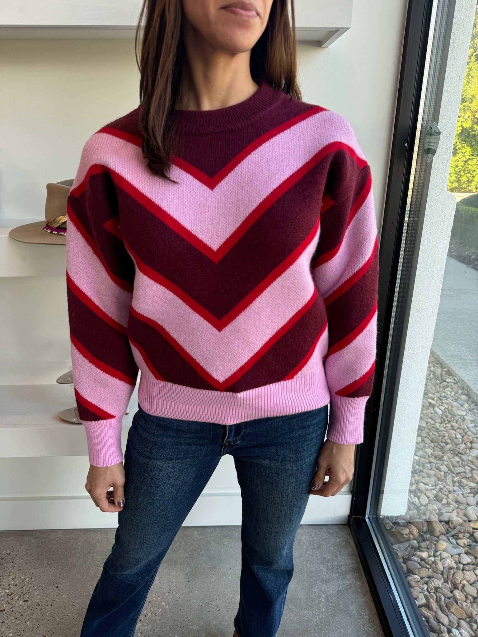 Pink, Bordeaux and Red Bellis Sweater - Amor Lafayette