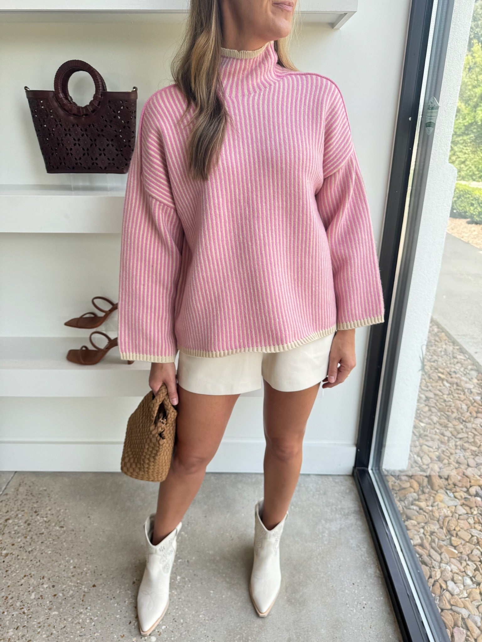 Pink Genarium Turtleneck Sweater - Amor Lafayette