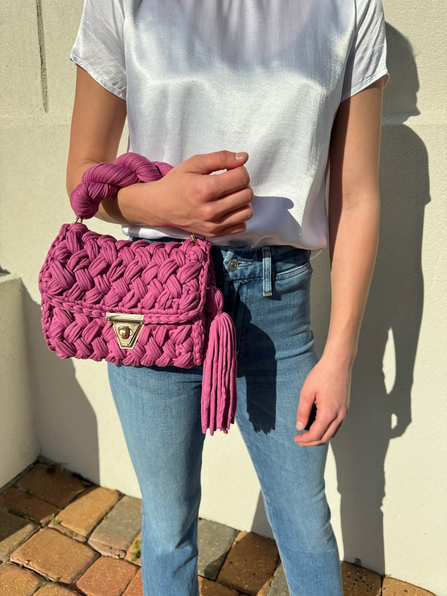 Pink Montego Woven Bag - Amor Lafayette