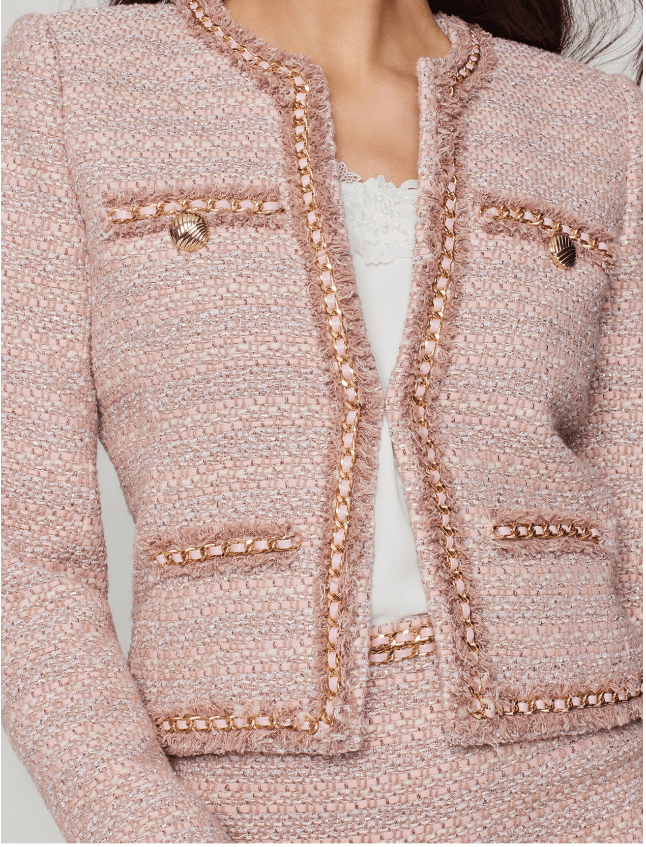 Pink Multi Betsy Tweed Jacket - Amor Lafayette