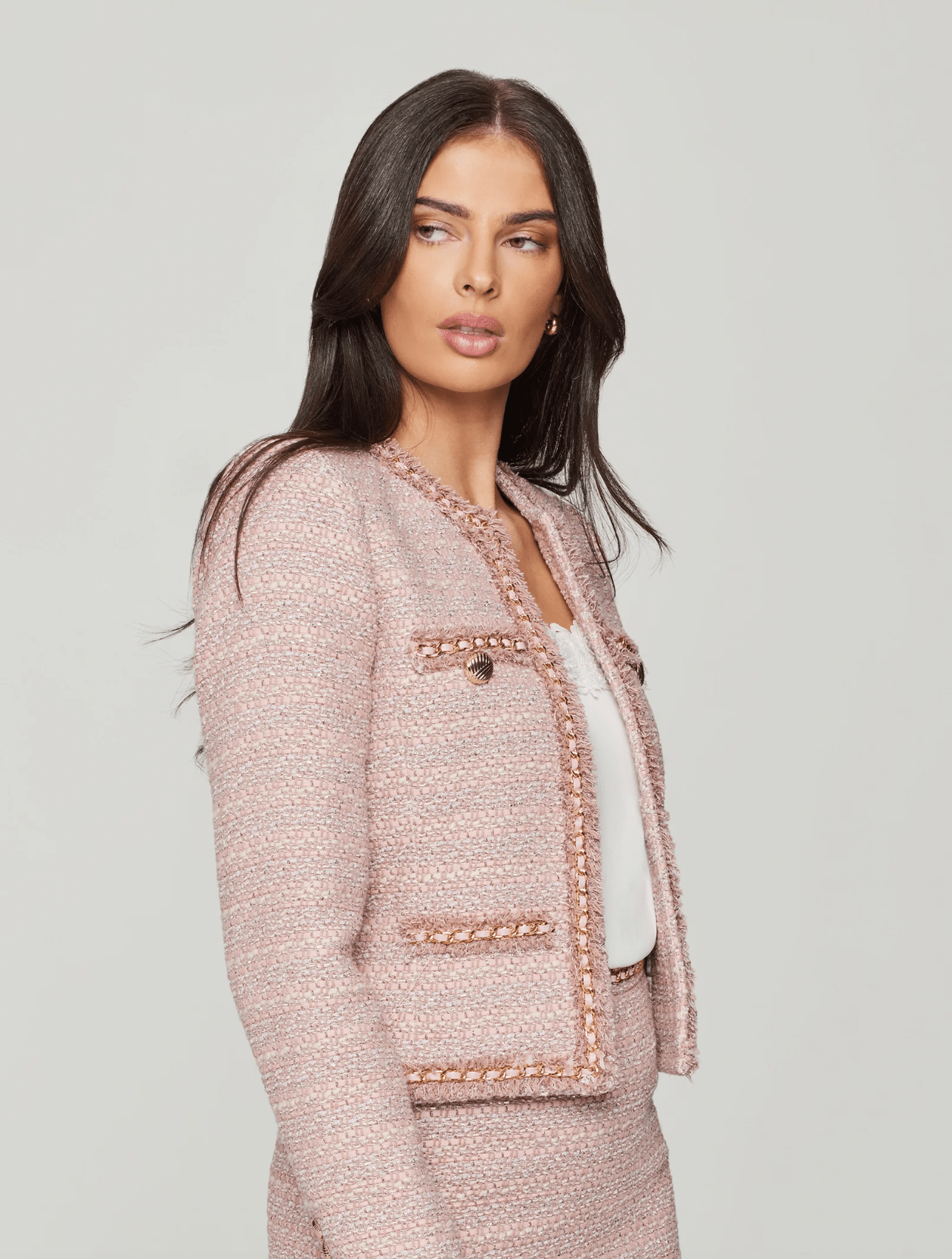 Pink Multi Betsy Tweed Jacket - Amor Lafayette