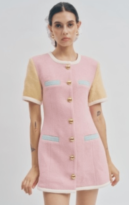 Pink Multi Colorblock Taylor Dress - Amor Lafayette