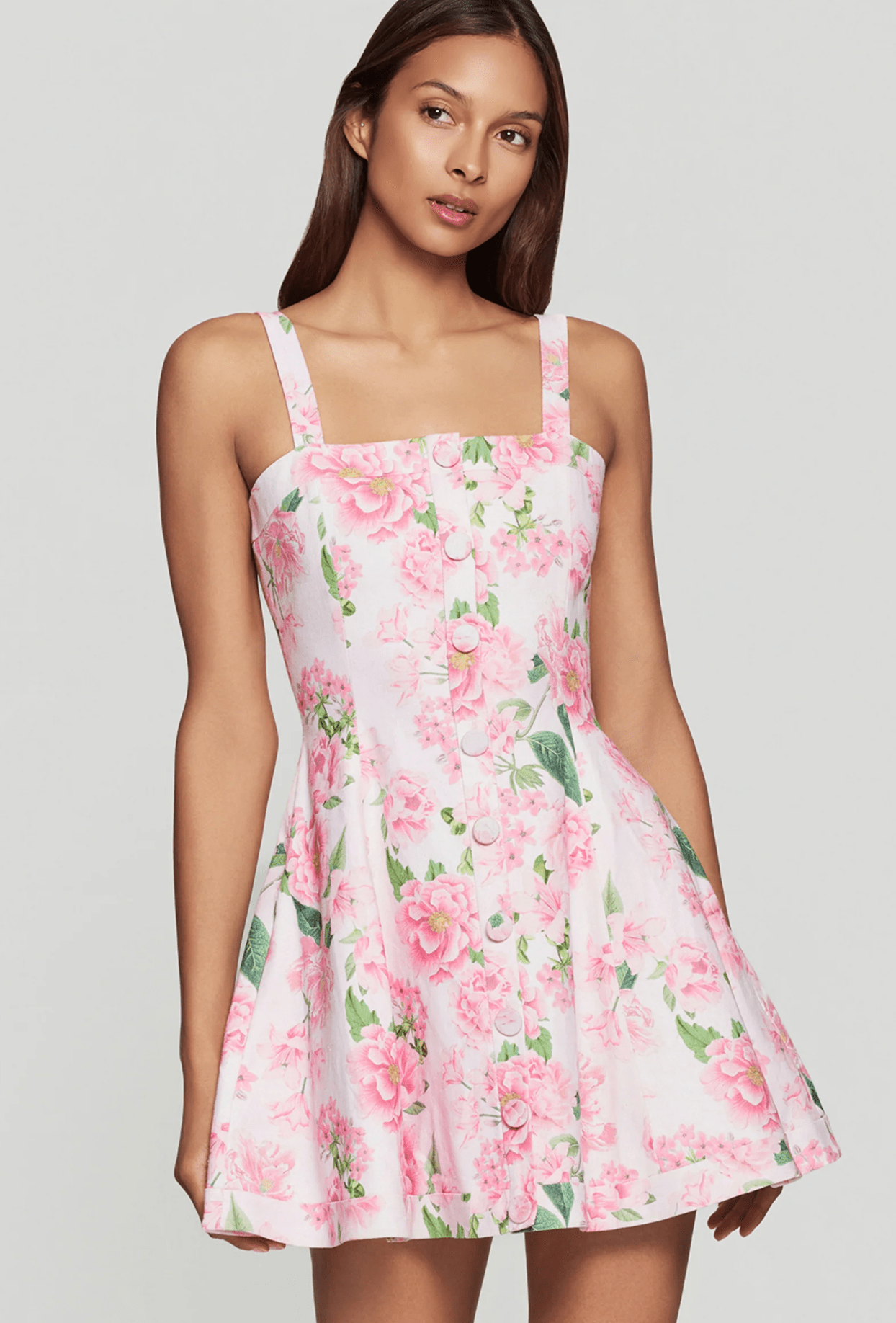 Pink Petal Whitney Floral Linen Dress - Amor Lafayette
